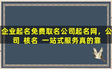 企业起名免费取名公司起名网，公司  核名  一站式服务真的靠谱吗